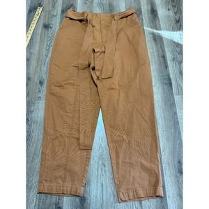 A New Day Pants, Women's Size 12, Brown, Belted, Stretch
